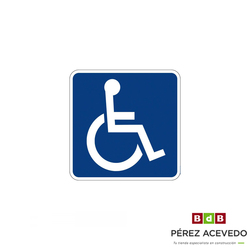 PLACA METALICA  MINUSVALIDOS 210X210 MM V-15