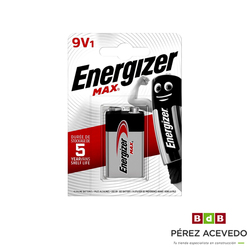 PILA ALCALINA 9 VOLTIOS ENERGIZER 9V-9B BLISTER 1 UND
