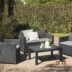 CONJUNTO MESA   1 SOFÁ   2 SILLONES MOD. MERANO