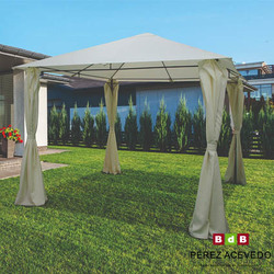 PERGOLA JARDIN CIERRE CORTINAS 2,95 X 2,95 M.