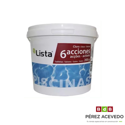 CLORO PISCINAS 6 ACCIONES 5 KG. (TABLETA 250 G.) LISTA