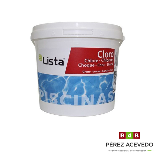 CLORO CHOQUE GRANULADO DICLORO PISCINAS 5 KG. LISTA