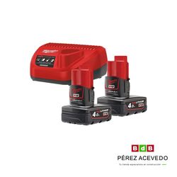 KIT CARGADOR M12NRG-402   2 BATERIAS M12X4AH 4.0 AH MILWAUKEE