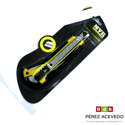 CUTTER BIMATERIAL GRANDE 18 MM. PROFESIONAL 3 CUCHILLAS NIVEL