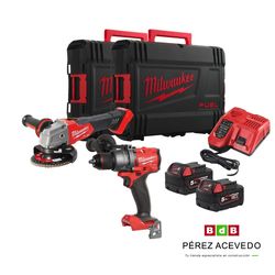 KIT TALADRO BAT   AMOLADORA 115 MM BAT M18 ONEPP2A3-502X MILWAUKEE