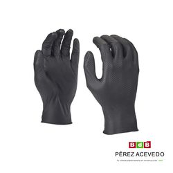 GUANTES DESECHABLES NITRILO GRIP NEGRO T-10 50 UND. MILWAUKEE