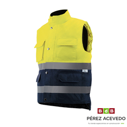 CHALECO ACOLCHADO ALTA VISIBILIDAD  AZUL  AMARILLO TALLA L