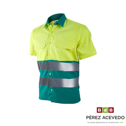 CAMISA ALTA VISIBILIDAD MANGA CORTA VERDE / AMARILLA TALLA XXXL