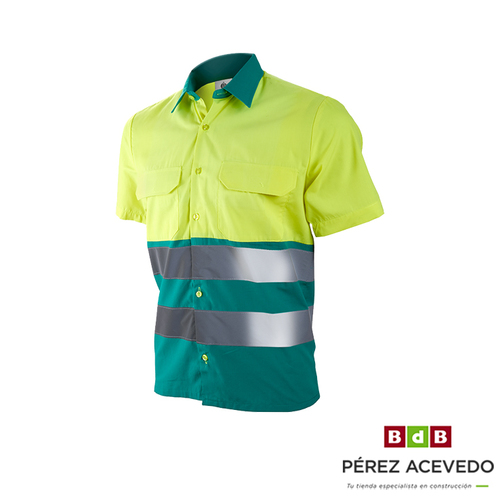 CAMISA ALTA VISIBILIDAD MANGA CORTA VERDE / AMARILLA TALLA XXXL