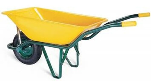CARRETILLA  AMARILLA MODELO EUROPEA  90 LITROS.