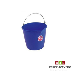 CUBO PLASTICO 13 LITROS ASA METALICA SIN ESCURRIDOR TES PL AZ RDO