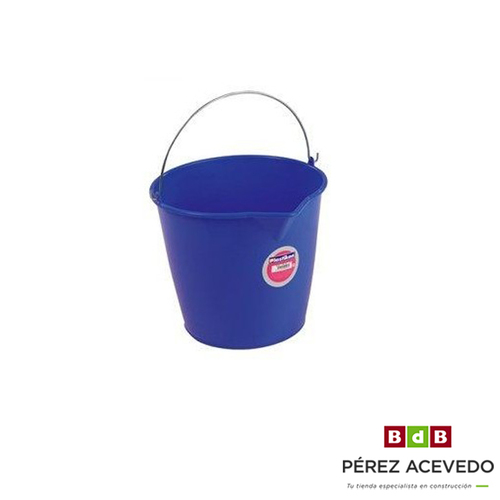 CUBO PLASTICO 13 LITROS ASA METALICA SIN ESCURRIDOR TES PL AZ RDO