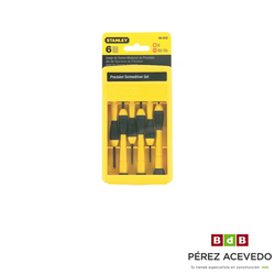 JUEGO DESTORNILLADORES DE PRECISION STANLEY (0-66-052) 6 UNIDADES