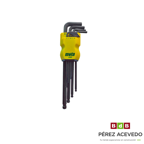 JUEGO LLAVES ALLEN LARGAS MOTA LQ93 1.5 - 10 MM.