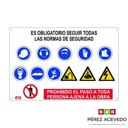 CARTEL SEÑALIZACION COMBINADO HORIZONTAL JAR 100 X 70 0.4MM