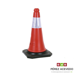 CONO SEÑALIZACION REFLECTANTE 50 CMS ROJO-BLANCO