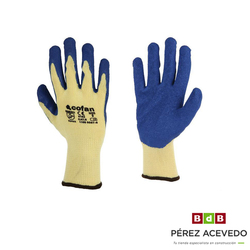 GUANTES LATEX RUGOSO COFAN.AZUL T-10