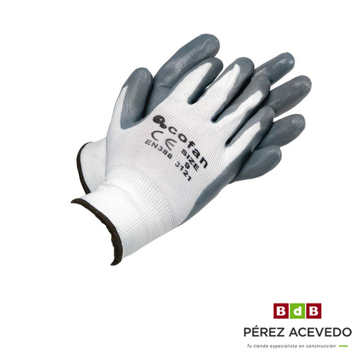 GUANTES NITRILO  GRIS / BLANCO T-8