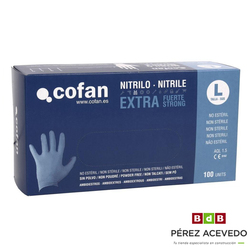 GUANTES NITRILO NEGRO EXTRAFUERTE COFAN CAJA 100 UNIDADES TALLA S