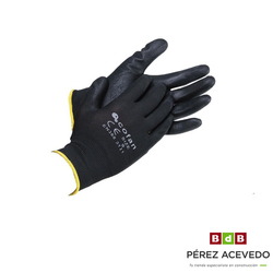 GUANTES POLIESTER 100% PU NEGRO COFAN T-9