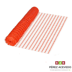 MALLA SEÑALIZACION OBRAS NARANJA ROLLO 50 METROS