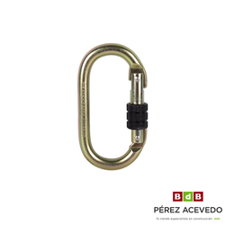 MOSQUETON SEGURIDAD RECTANGULAR ACERO CON ROSCA