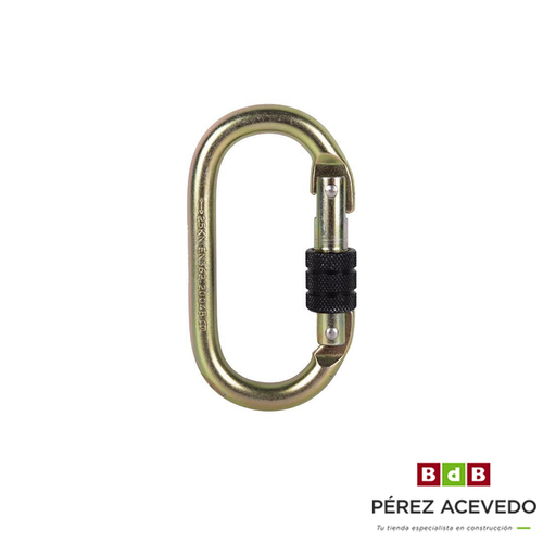 MOSQUETON SEGURIDAD RECTANGULAR ACERO CON ROSCA