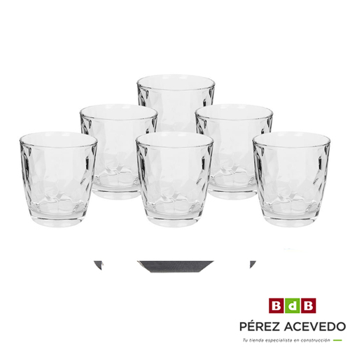 VASO DE AGUA VIDRIO 30.5 CL PACK 6 UNIDADES COFAN MODELO JADE